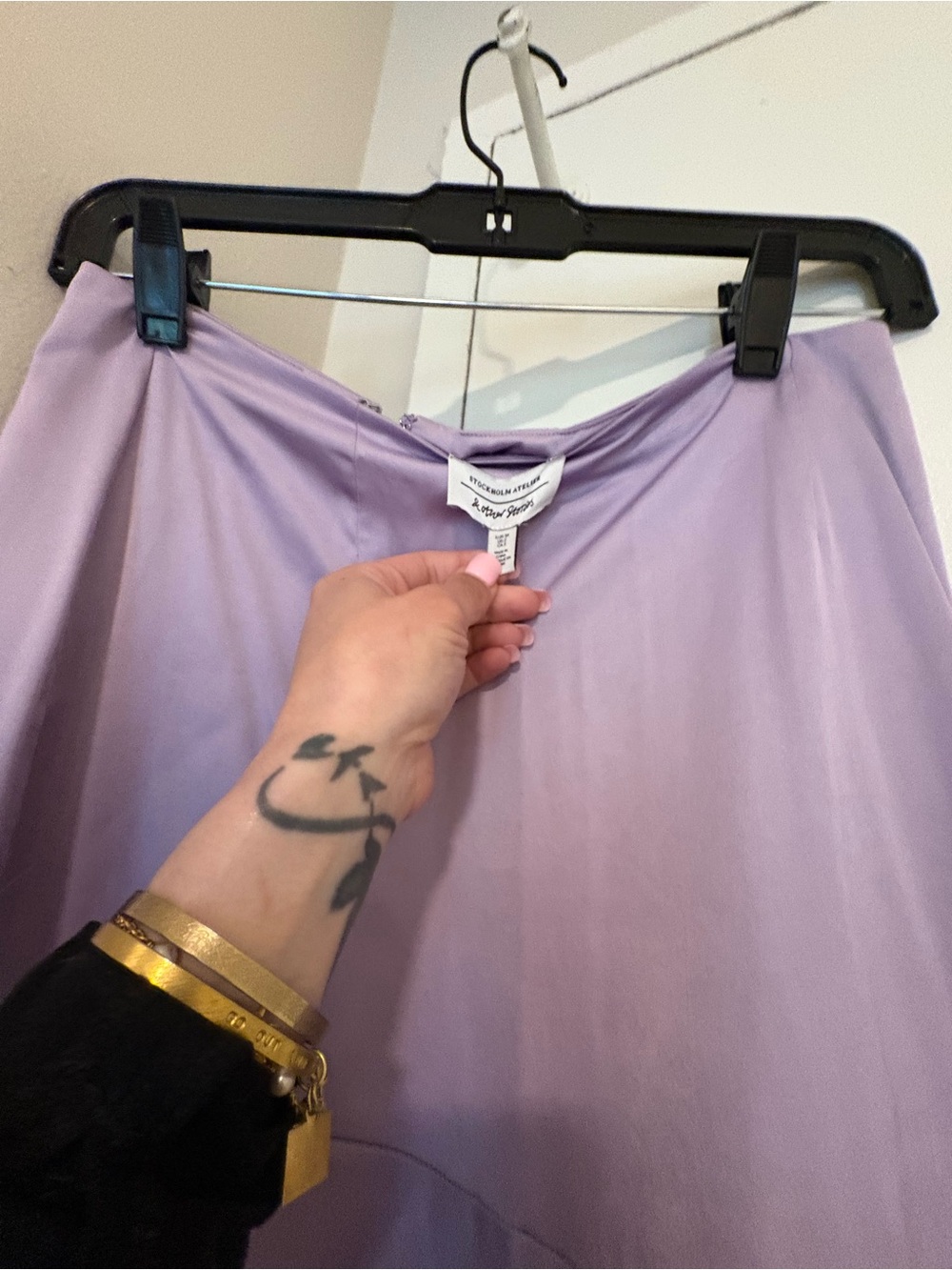 Lilac Satin Maxi Slip Skirt - Picture 3 of 7
